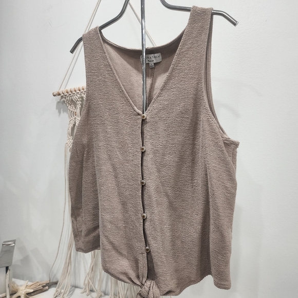 [Madewell ] Women's CUTEST ribbed button up tank top with twist tie. - Picture 10 of 11